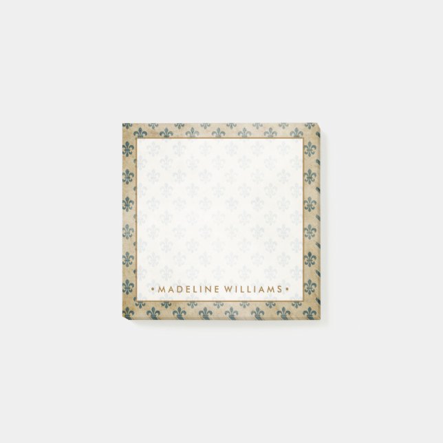 Bloco De Notas Dourado Fleur-De-Lis (Frente)