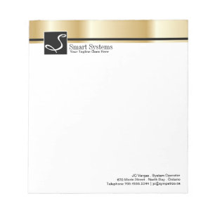 Bloco de notas Dourado incorporado