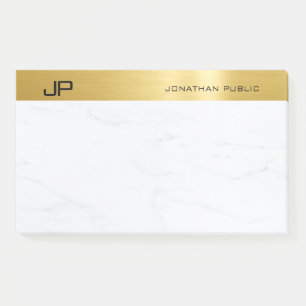 Bloco De Notas Dourado Marble Elegante, Modelo minimalista modern