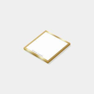 Bloco De Notas Dourado moderno de nome personalizado minimalista
