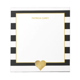 Bloco de notas Dourado preto e metálico