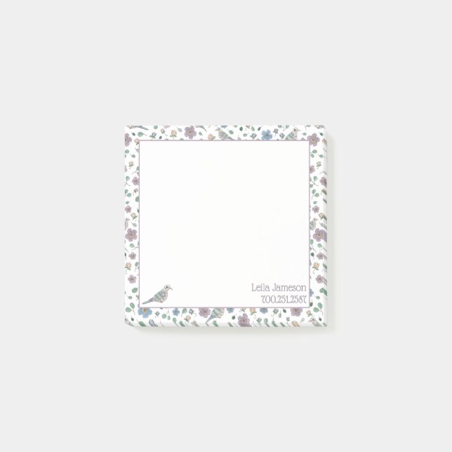 Bloco De Notas Dovas e Flores (Frente)