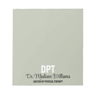 Bloco De Notas DPT Personalizado Doutorado em Presente de Terapia