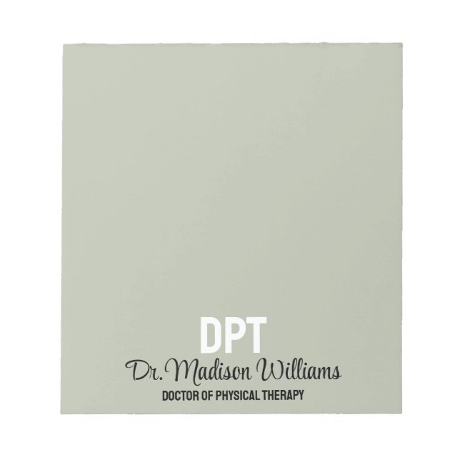 Bloco De Notas DPT Personalizado Doutorado em Presente de Terapia (Frente)