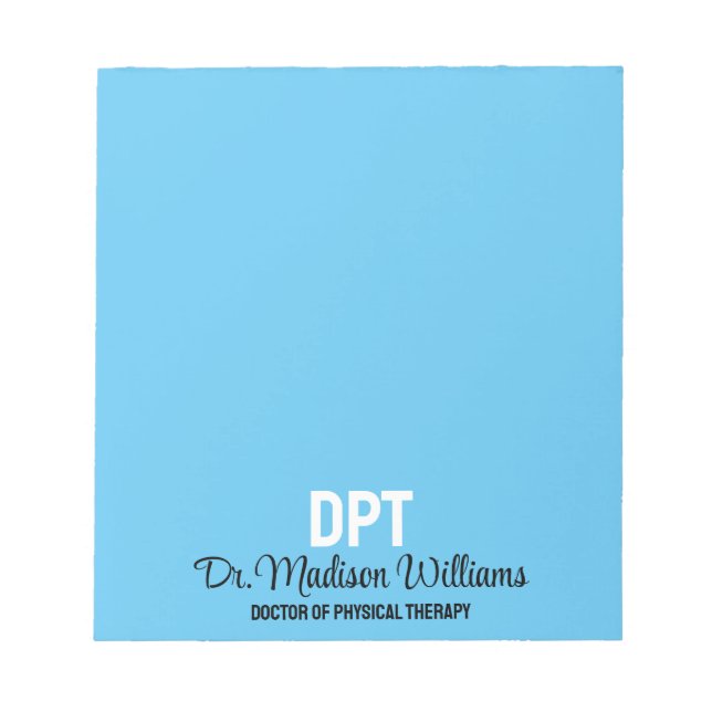 Bloco De Notas DPT Personalizado Doutorado em Presente de Terapia (Frente)