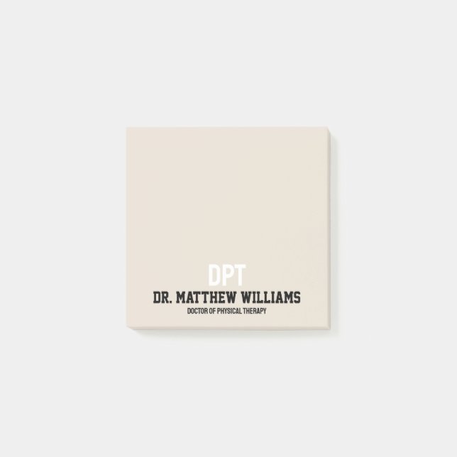 Bloco De Notas DPT Personalizado Doutorado em Presente de Terapia (Frente)