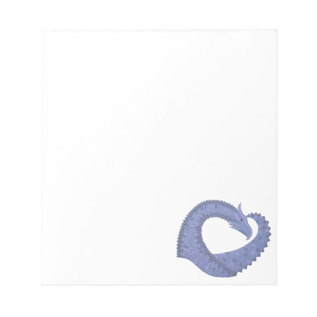 Bloco De Notas Dragão de cinza azul em branco (Frente)
