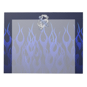 Bloco De Notas Dragão em Cromo como Estilos de Fibra de Carbono A