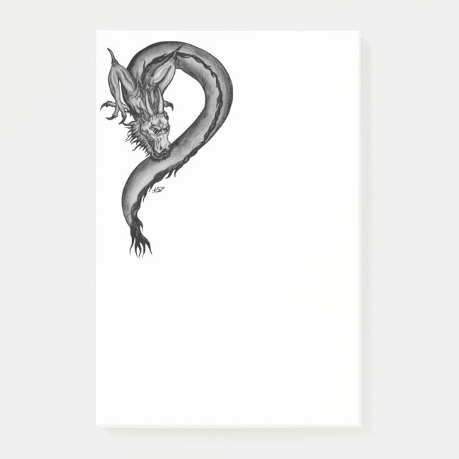 Bloco De Notas Dragão no estilo de tatuagem (Frente)