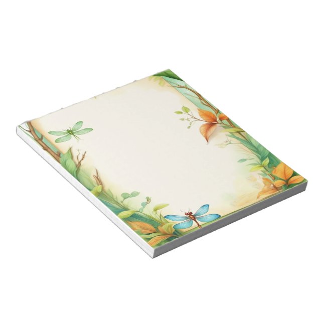 Bloco De Notas Dragonflies com moldura 2 (Inclinado)