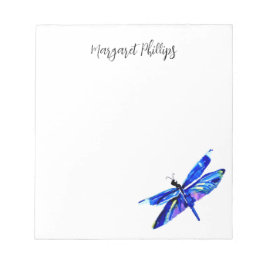 Bloco De Notas Dragonfly Azul Teal Natureza Personalizada Desenha