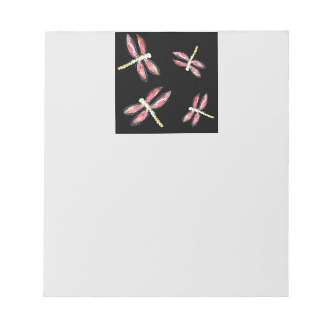 Bloco De Notas Dragonfly Rosa Dançante Inseto (Frente)