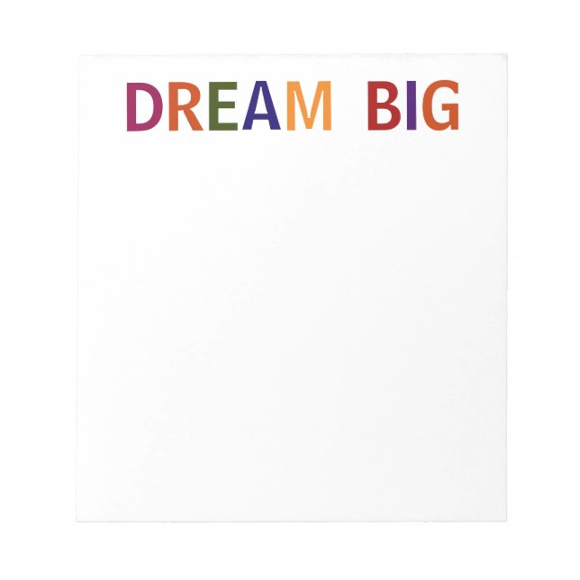 Bloco De Notas Dream Big Multicolor (Frente)