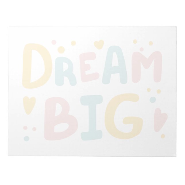 Bloco De Notas Dream Big Pastel Hearts (Frente)