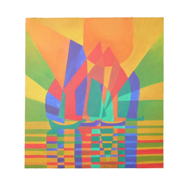 Bloco De Notas Dreamboat A Cubist Lixo Em Cores Primárias (Frente)