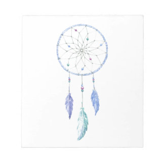 Bloco De Notas Dreamcatcher de Aquarela com 3 Penas
