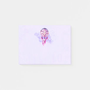 Bloco De Notas Dreamcatcher Rosa Em Placa De Aquarela Púrpura