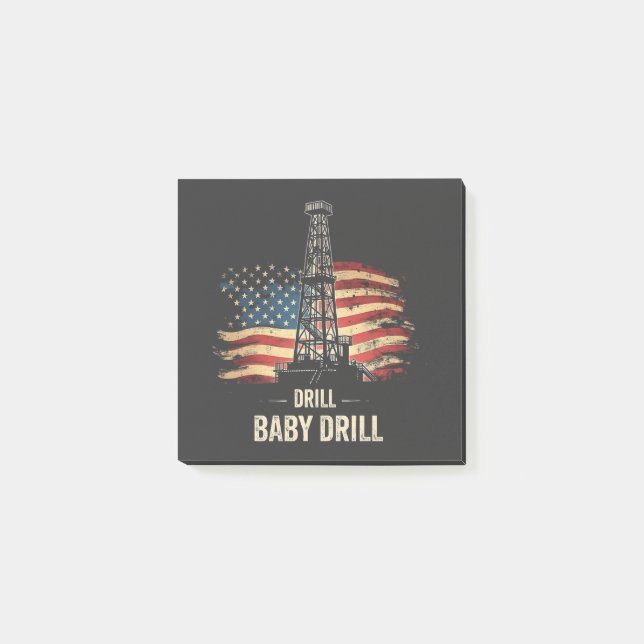 Bloco De Notas Drill Baby Drill American Trump Energy Economy (Frente)