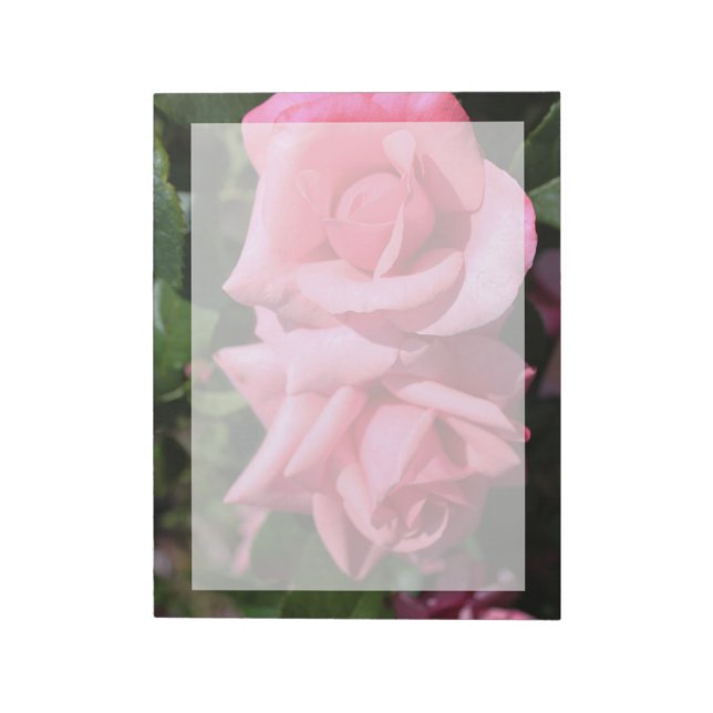 Bloco De Notas duas flores de rosa rosa-quente perfeitas. amor (Invertido)