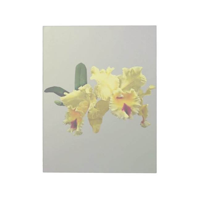 Bloco De Notas Duas Orquídeas de Cattleya Amarelas (Invertido)