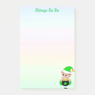 Bloco De Notas Duende verde e moedas de ouro em Lista de Tarefas 