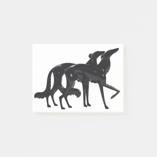 Bloco De Notas Duo Borzoi Art Deco Preto (Frente)