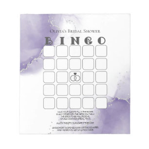 Bloco De Notas Dusty Ametyst Marble Chá de panela Bingo