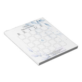 Bloco De Notas Dusty Blue e Folhagem Lilás Pálido Bridal Bingo