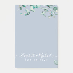 Bloco De Notas Dusty Blue Eucalyptus Greenery Casamento