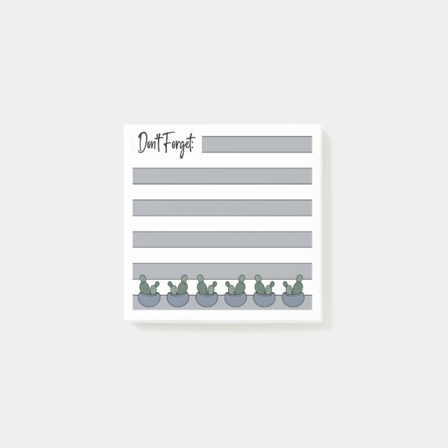 Bloco De Notas Dusty Blue | Lined | Potted Cacti -  (Frente)