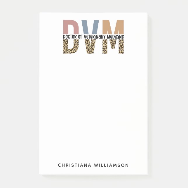 Bloco De Notas DVM Personalizada Doutorado em Medicina Veterinári (Frente)