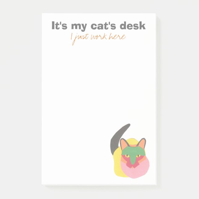 Bloco De Notas É a mesa do meu gato - Eu só trabalho aqui (Frente)