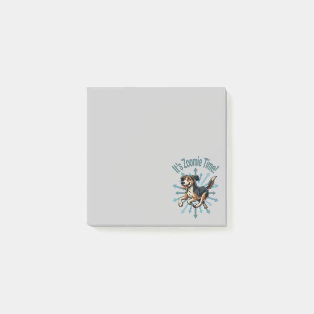 Bloco De Notas É hora do Zoomie Mutt Médio (Frente)