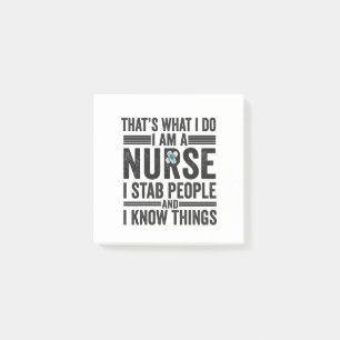 Bloco De Notas É isso que eu faço, sou enfermeira, apunhalo Pesso