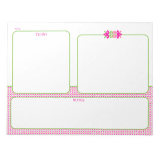 Bloco de Notas e Planeador Floral Rosa e Verde