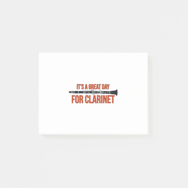 Bloco De Notas É um dia de Excelente para Clarinet (Frente)