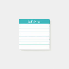Bloco De Notas Easy Read Classic Teal Lined Personalized