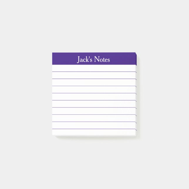 Bloco De Notas Easy Read Purple Lined Personalized (Frente)