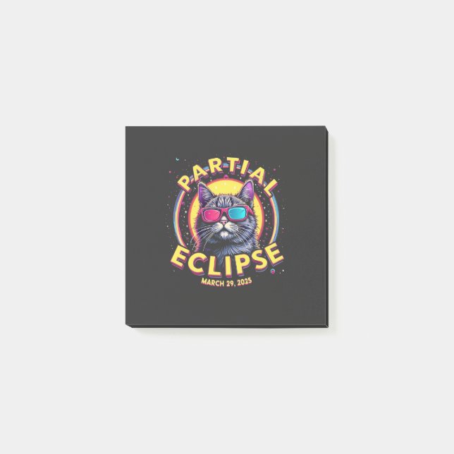 Bloco De Notas Eclipse Parcial 2025 Astronomy KItten Amantes (Frente)