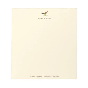 Bloco De Notas Ecru Hummingbird Personalizado