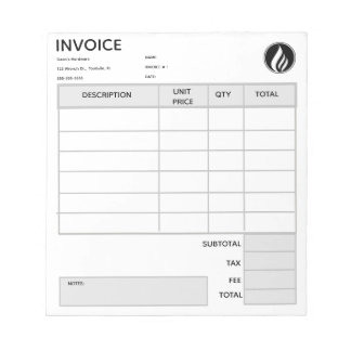 Bloco De Notas Editable Logo Invoice