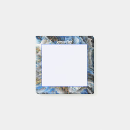 Bloco De Notas Efeito 3D de Abstrato Dourado azul 3x3 personaliza