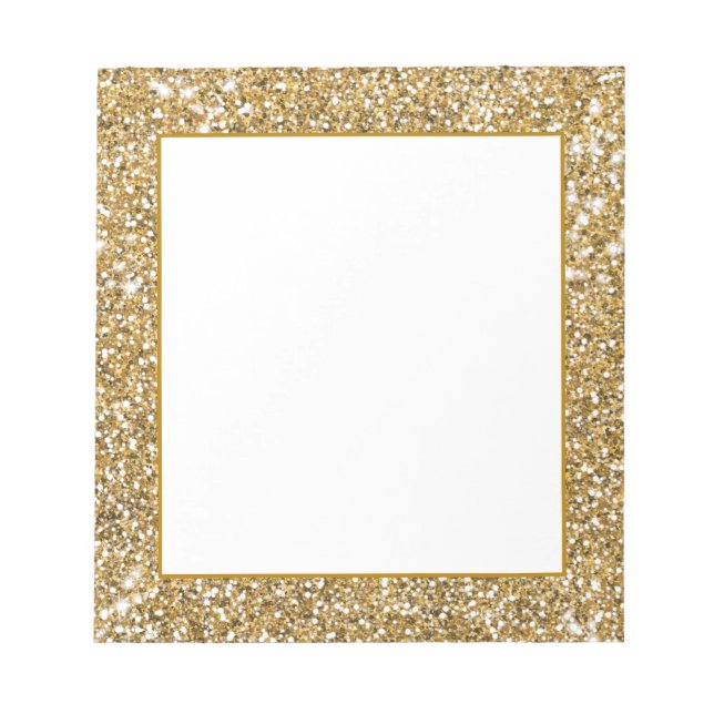 Bloco De Notas Efeito de Textura de Brilho Amarelo Dourado Falso  (Frente)