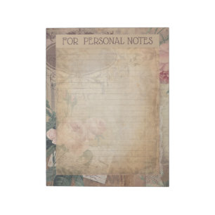 Bloco De Notas Eficácia de abstrato botânica antiga da Vintage