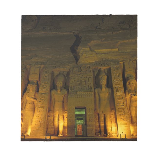Bloco De Notas Egito, Abu Simbel, Fachada iluminada do Pequeno (Frente)