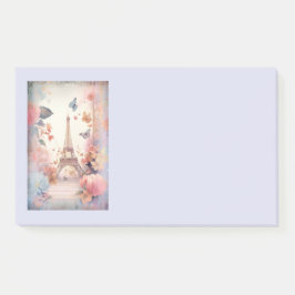 Bloco De Notas Eiffel Tower Butterflies and Flowers