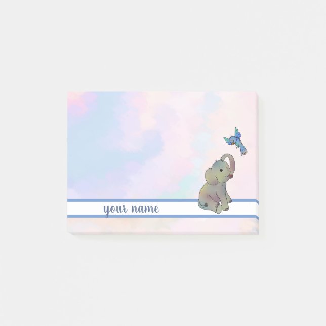 Bloco De Notas Elefant und Vogel Post-it Klebezettel (Frente)