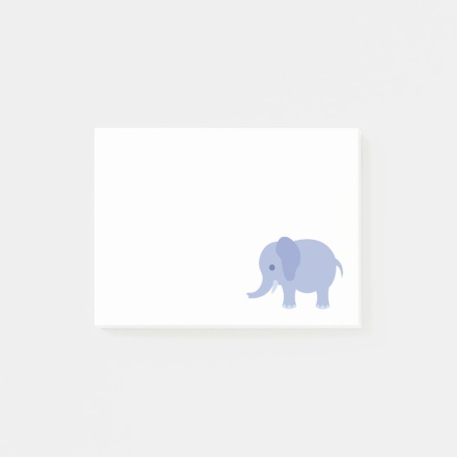 Bloco De Notas Elefante adorável do bebê azul (Frente)