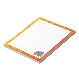 Bloco De Notas Elefante Cinto; Laranja Amarelo