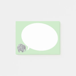 Bloco De Notas Elefante Cinza com Balão de Fala sobre Verde Grama